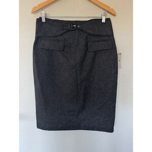 Pencil Skirt Dark Gray and Black Straight Skirt Workwear Worthington Size 10